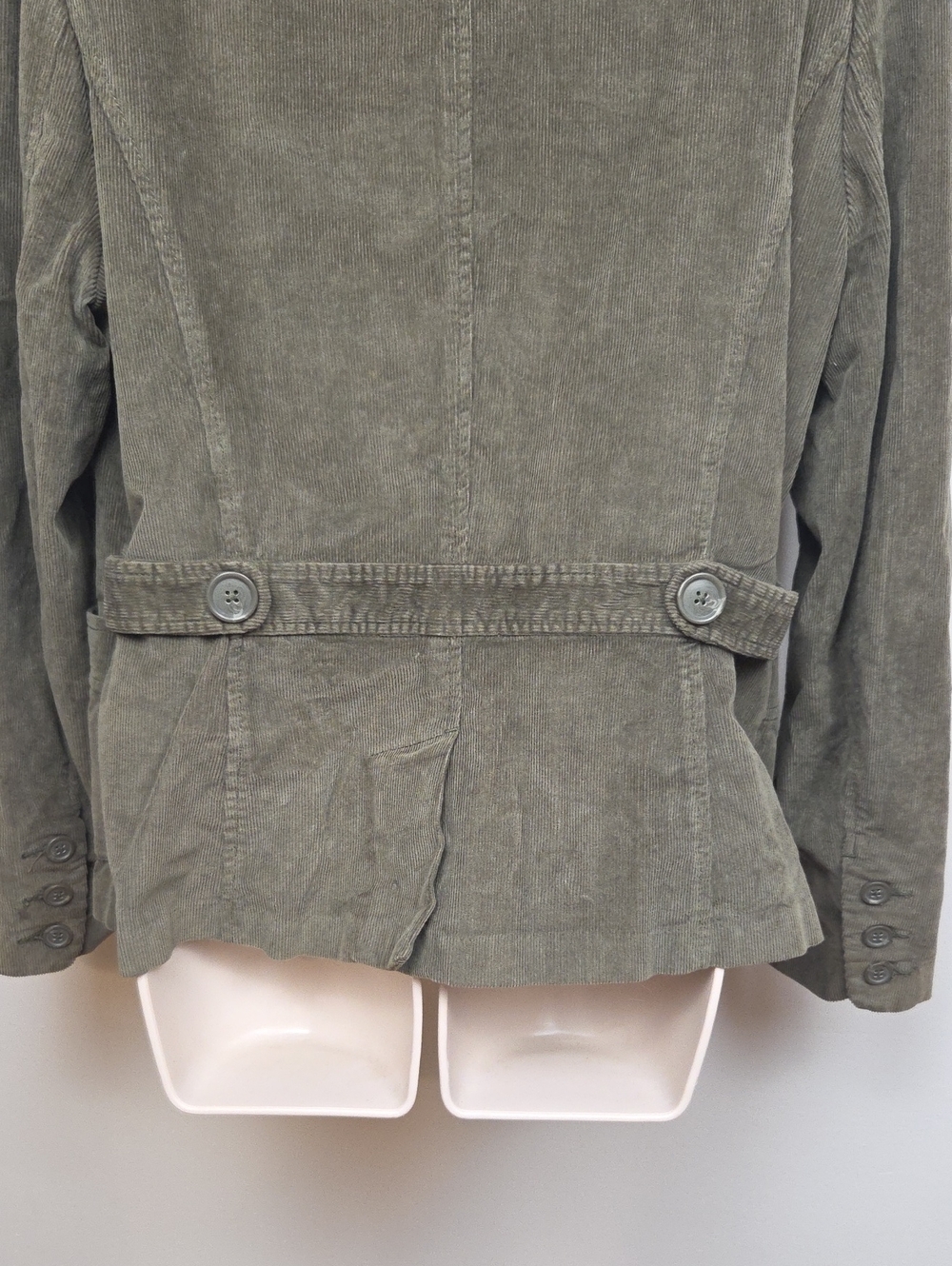Vintage Y2K Olive Green Corduroy Cotton Blazer Jacket Goblincore Lagenlook - XL - Picture 7 of 10
